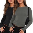 thumbnail image 1 of Crop Workout Tops for Women Pack Summer Short Sleeve Gym Athletic Compression Shirts Cute Tight Basic Tops Tee, 1 of 6