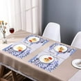 thumbnail image 5 of Placemats Set of 18 for Dining Table, Table Placemats, Rectangular Vinyl, PVC, 18x12 Inches - Blue Floral, 5 of 8