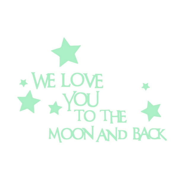 XZNGL Stickers Muraux We Love You to The Moon And Back 3D Star Glow in The Dark Luminous Wall Stickers