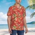 thumbnail image 3 of Pofeuu Strawberry Print Hawaiian Shirt for Men Sleeves Casual Button Down Summer Beach Dress Shirts T-Shirts,Large, 3 of 7