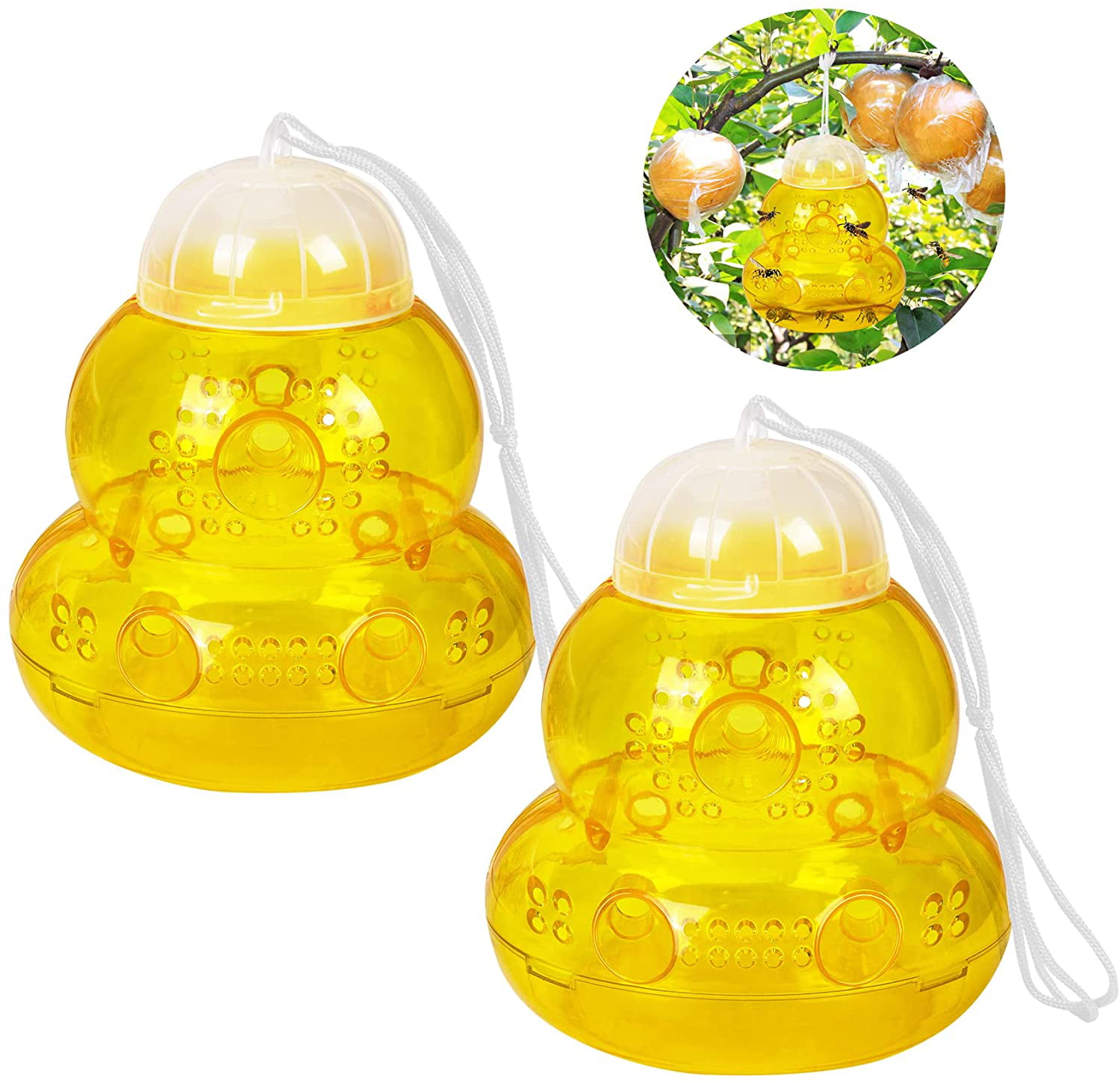 Reusable Carpenter Bee Traps for Outside 4 Pack Wasp Traps Outdoor,Yellow Jacket Killer Plastic Bee Catcher Hornet Trap for Garden Insect Killer Yellow & Orange & Green & Blue Farm 