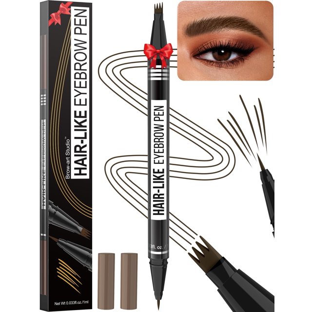 Bolígrafo para cejas Vevivia Lighting Magical 2 en 1, impermeable, negro y marrón