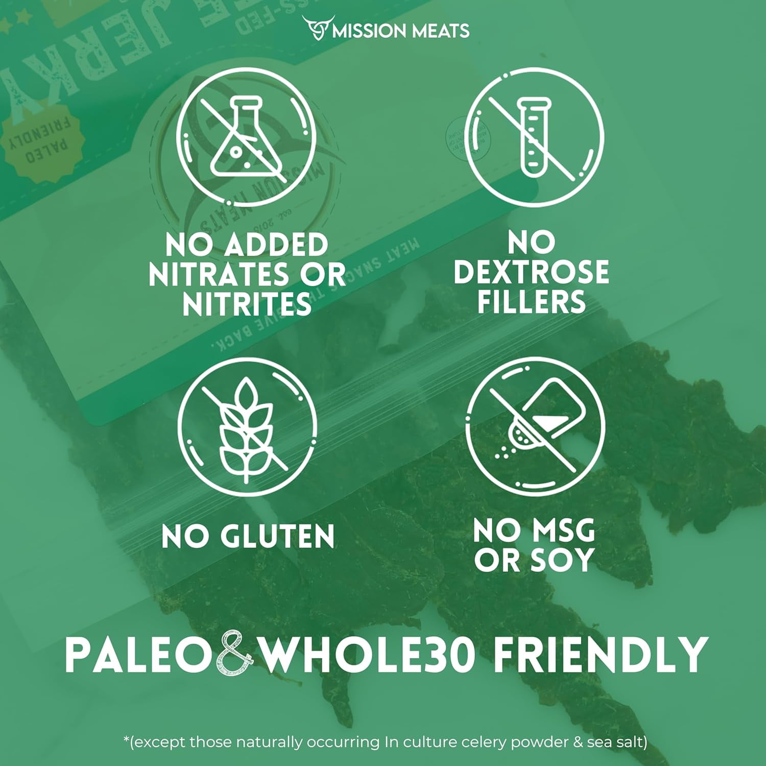 Mission Meats Beef Jerky, Original, 100% Grass Fed Beef, 10g Protein per Serving, Delicious & Tender – Paleo, Keto, Carnivore & Whole 30 Friendly, 2oz Bags (Pack of 3)