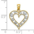 thumbnail image 3 of Charms Collection 14k Two-Tone Textured Cut-Out Heart w/ Flowers Charm, 3 of 4