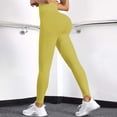 thumbnail image 2 of TGPMGRZ Leggings for Women Scrunch Lifting Gym Seamless Workout Leggings Tummy Control Yoga Pants Yellow Size M, 2 of 7