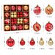 thumbnail image 5 of 44 bolas navideñas, 3 cm, 6 cm, bolas de adorno mixtas mate y brillante para adornos colgantes de árboles de Navidad, plástico irrompible, 5 of 5