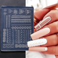 thumbnail image 5 of Snowflakes Nail Art Silicone Mold Winter Sweaters Gel Print Stencils Embossed Butterflies Flower Nail Carving Templates Tools, 5 of 5
