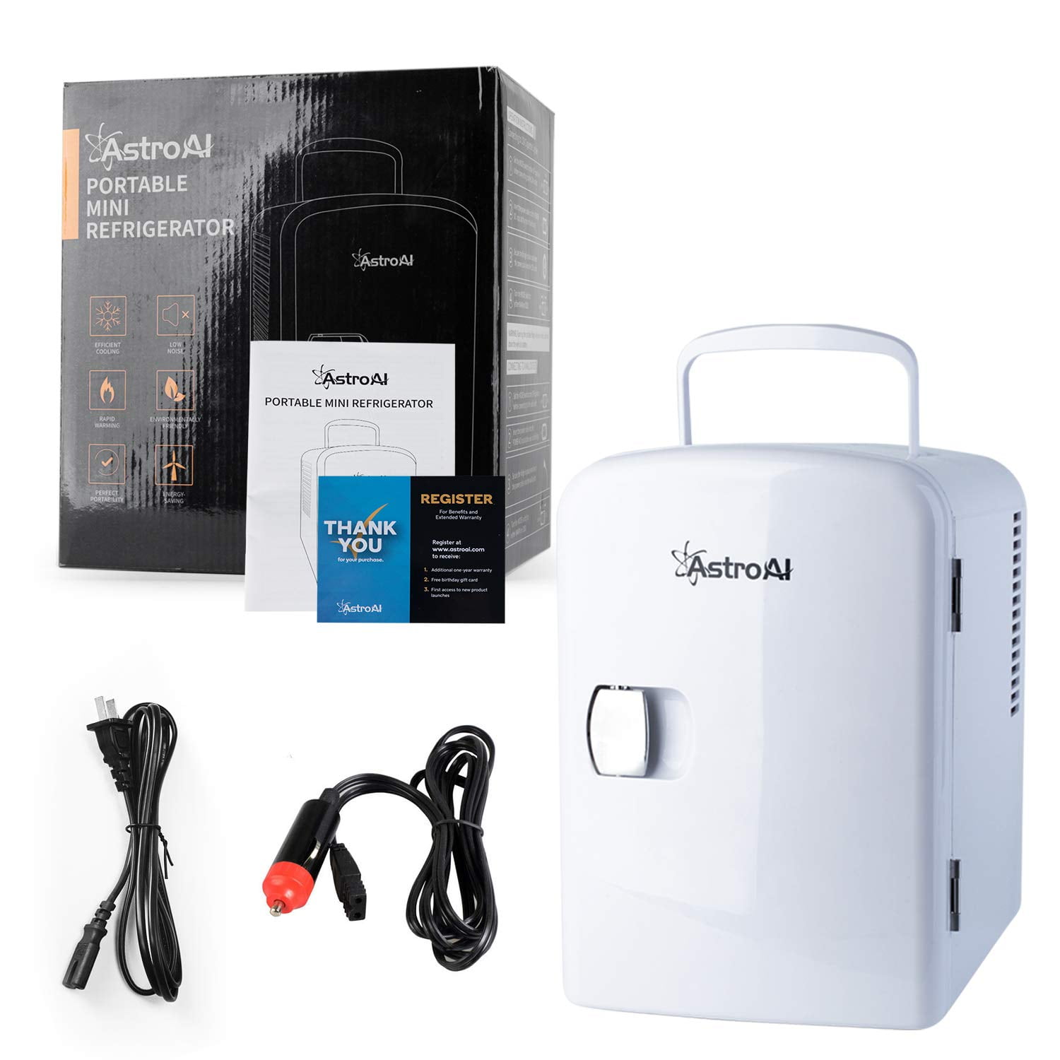 Astroai Electric 4 Liter Portable Cooler Warmer Mini Fridge White Walmart Com Walmart Com
