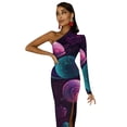 thumbnail image 5 of Robe Longue Colorée Espace Femmes Planètes Violettes Fête Robe Maxi Printemps Sexy Moulante Fendue Graphique Vestido, 5 of 5
