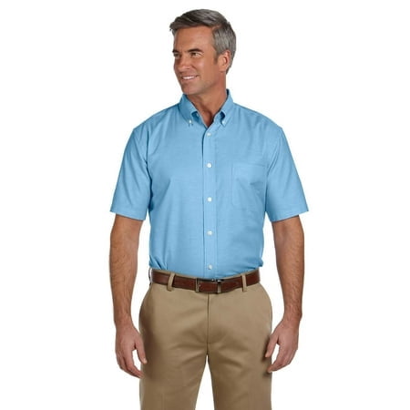 Harriton Men's Short-Sleeve Oxford with Stain-Release