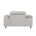 thumbnail image 3 of 31" Tasteful Light Grey Faux Leather Chair, 3 of 6