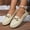 Beige, variant on Crunowin Women's Mary Jane Shoes, Metal Buckle Retro Style Soft Sole Fashionable Casual Loafers Brown