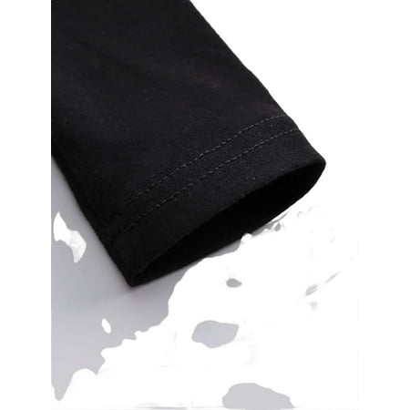 

2pcs Casual 2pcs Solid High Neck Long Sleeve Black and White Toddler Girls T-Shirts (Girl s)