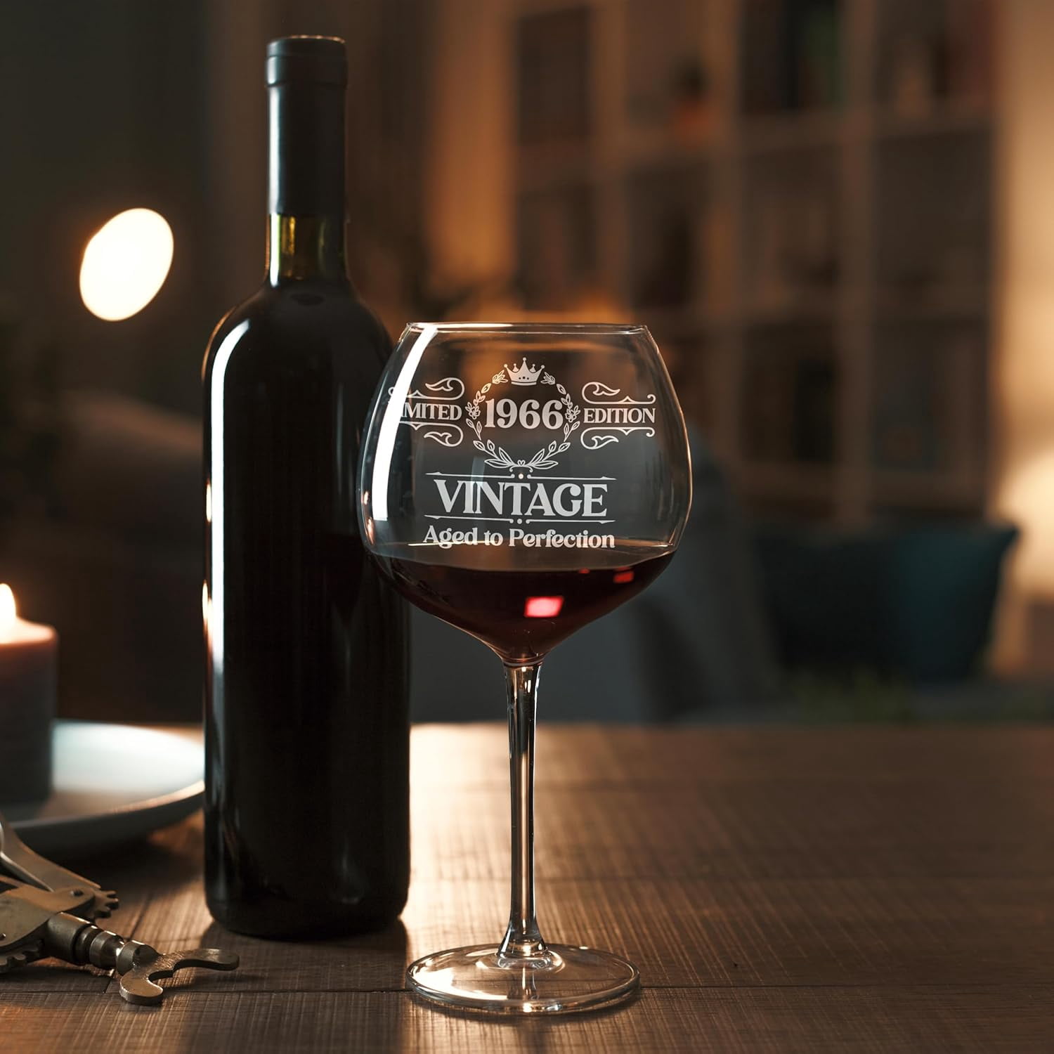 Vintage Engraved Wine Glass - 60th Birthday Gifts for Women