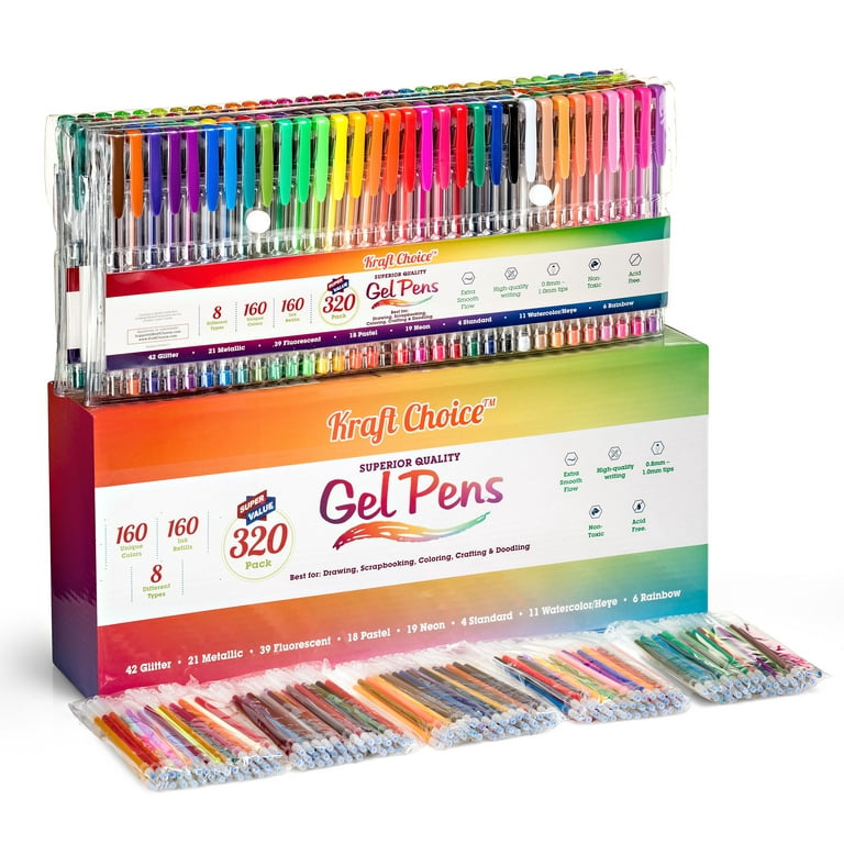 CIGELPENS96 ColorIt Gel Pens For Adult Coloring Books 192 Pack