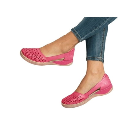 

SIMANLAN Women s Comfort Closed Toe Platform Wedge Sandals Outdoor Flat Walking Shoes