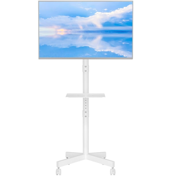 Soporte para TV BONTEC Mobile Rolling, pantallas de 23-60 pulgadas, 40-100 cm, blanco