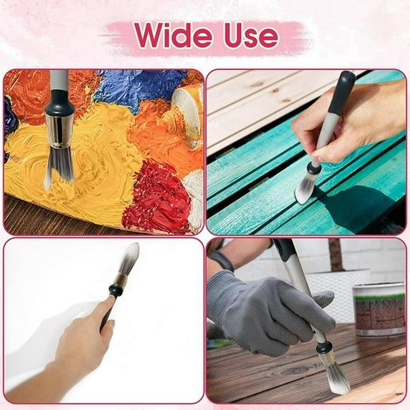 3Pcs Small Paint Brush, Paint Brushes for Walls, Touch Up, Baseboards, Paint Brush for House Wall Corners