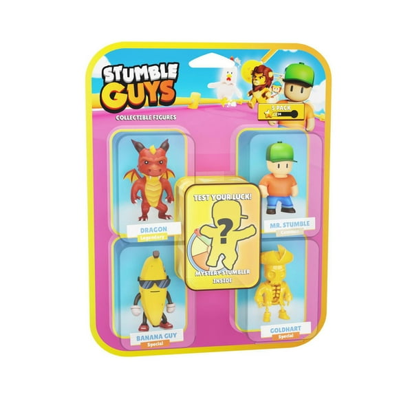 Stumble Guys Collectible Figures 5-pack Blister - 1 Rare Hidden Character, Stumble Guys Figures