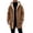 Brown, variant on Fleece Lined Hoodie Jacket for Men Full Zip Up Mid Length Long Sleeve Drawstring Side Pockets Heavyweight Warm Winter Coat for Cold Weather