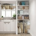thumbnail image 5 of Brown Kitchen Window Curtains Valance and Tier Set 36 Inch, Grey Beige Modern Rod Pocket Short Tier Curtain, Abstract Art Small Cafe Drapes for Kitchen Decor, 5 of 6