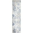 thumbnail image 5 of Home Dynamix Melrose Audrey Moroccan Ogee Damask Runner Area Rug, Ivory/Blue, 1'8"x7'2", 5 of 7