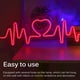 thumbnail image 5 of Electrocardiograma Latido Del Corazón Letrero De Neón Luz Compacta Artística Alimentada Por Usb Lámpara De Paisaje Decoración Luz De Pared Lámpara De Ambiente Para Dormitorio Lounge Bar Serendint HA027577-01, 5 of 6