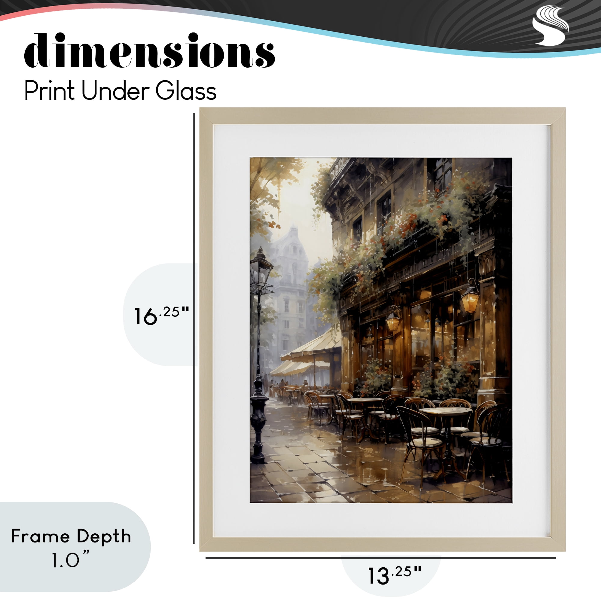 Stupell Industries Paris Street Cafe in Rain Birch Framed Print Under Glass, design by Creative Studio