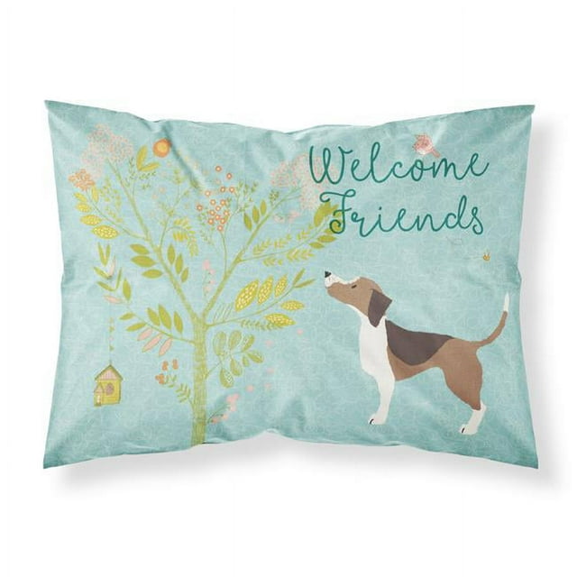 Carolines Treasures BB7601PILLOWCASE Welcome Friends Beagle Fabric Standard Pillowcase