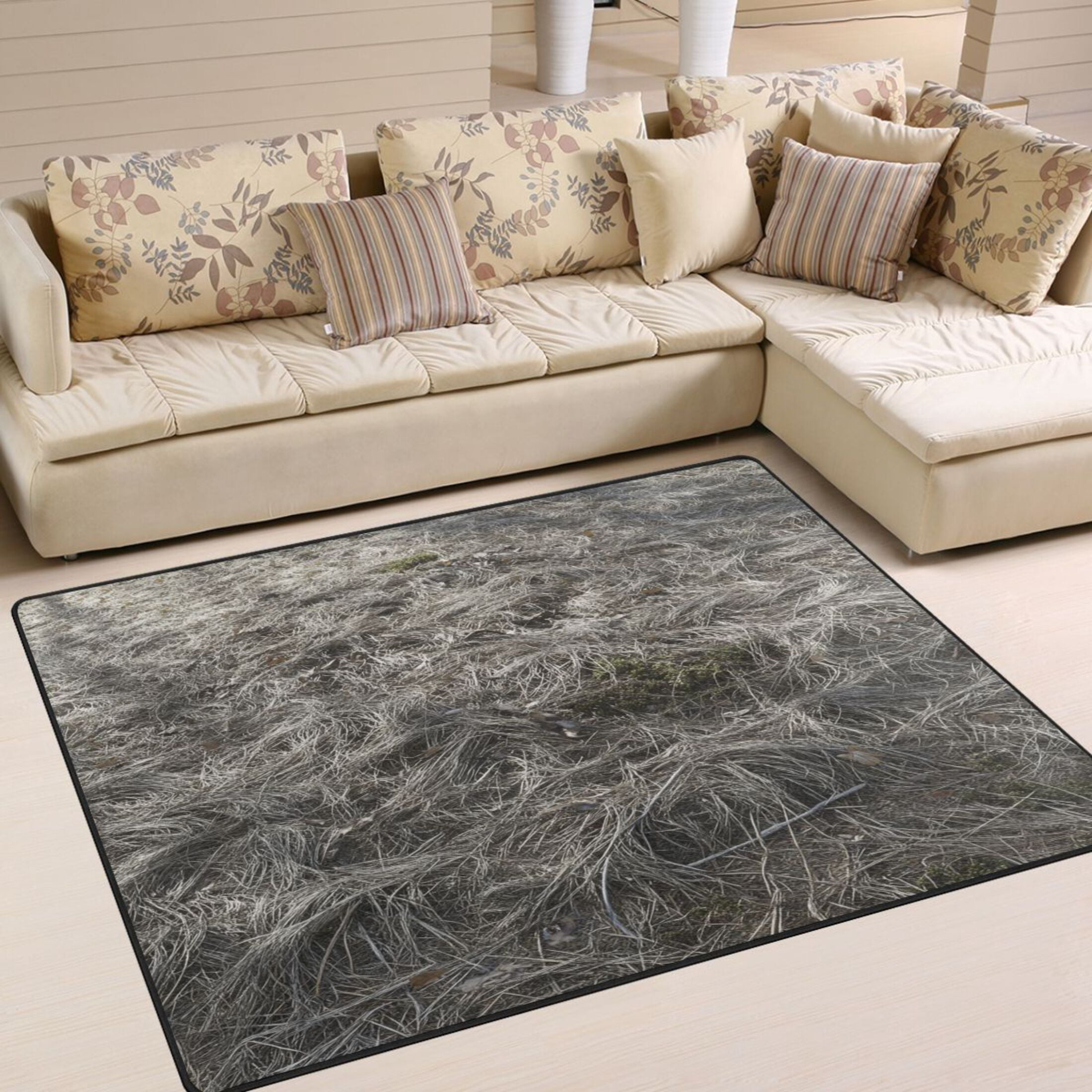 Weeds 63''x48'' Plush Memory Foam Bath Mat, Soft, Absorbent, Non Slip, Durable