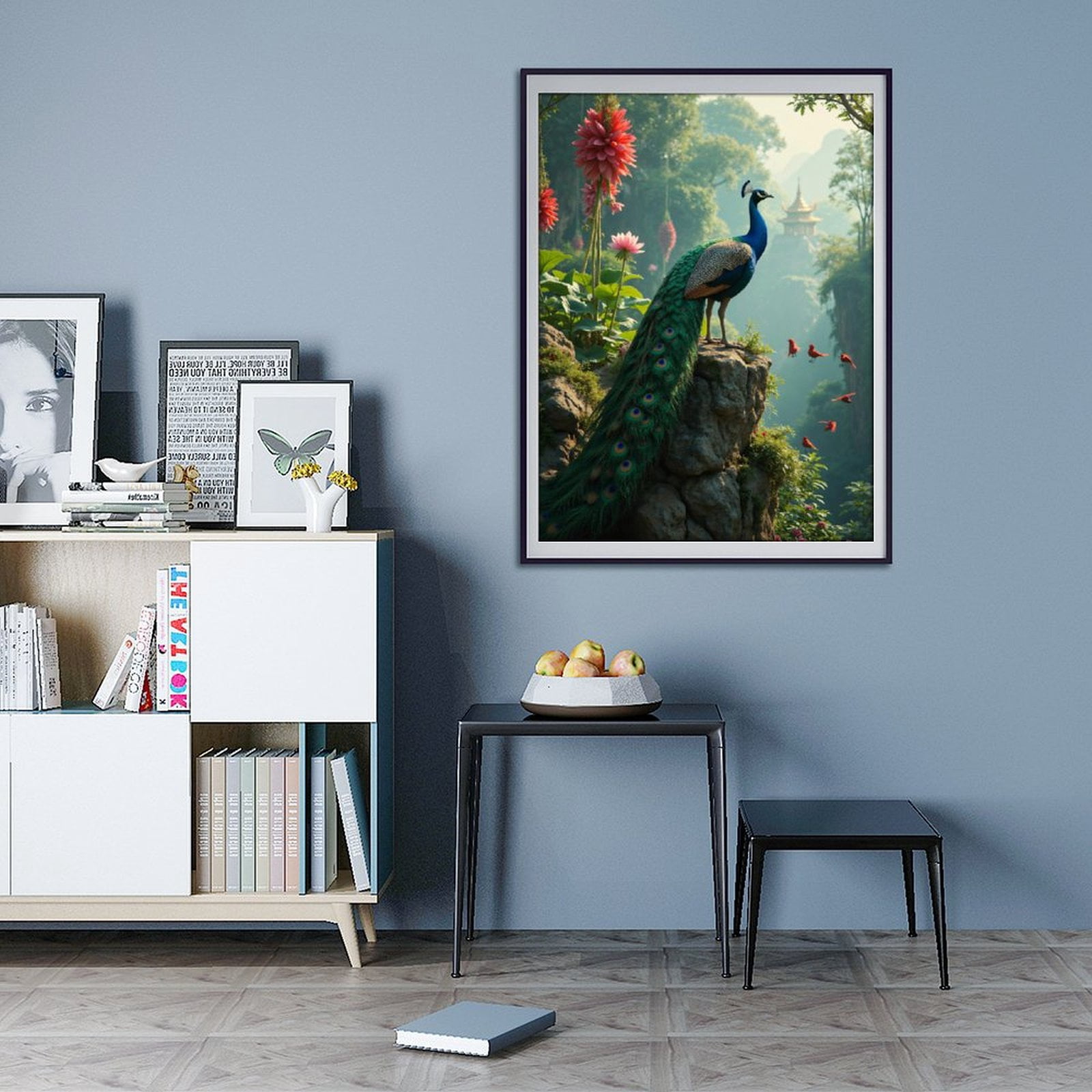 Diamond Art Kits for Adults - 5d Peacock On Rock In Serene Garden Diamond Painting for Adults, Diamond Art for Adults Beginners, Diamond Painting Kits for Adults for Home Wall Decor