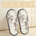 thumbnail image 2 of Fotbe Cowboys Riding Horses In Desert Pantuflas Peludas para Mujer con Estampado, Zapatillas de Peluche, Zapatos de Invierno para Casa, Uso Interior y Exterior-Large, 2 of 8
