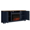thumbnail image 5 of Maklaine 70" Farmhouse TV Stand for TVs up to 75" w/ Fireplace - Navy, 5 of 9