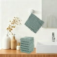 thumbnail image 7 of 6 Pcs Cotton Face Towels 11.8x11.8" Absorbent Soft Washcloths for Face and Travel – Green, 7 of 7