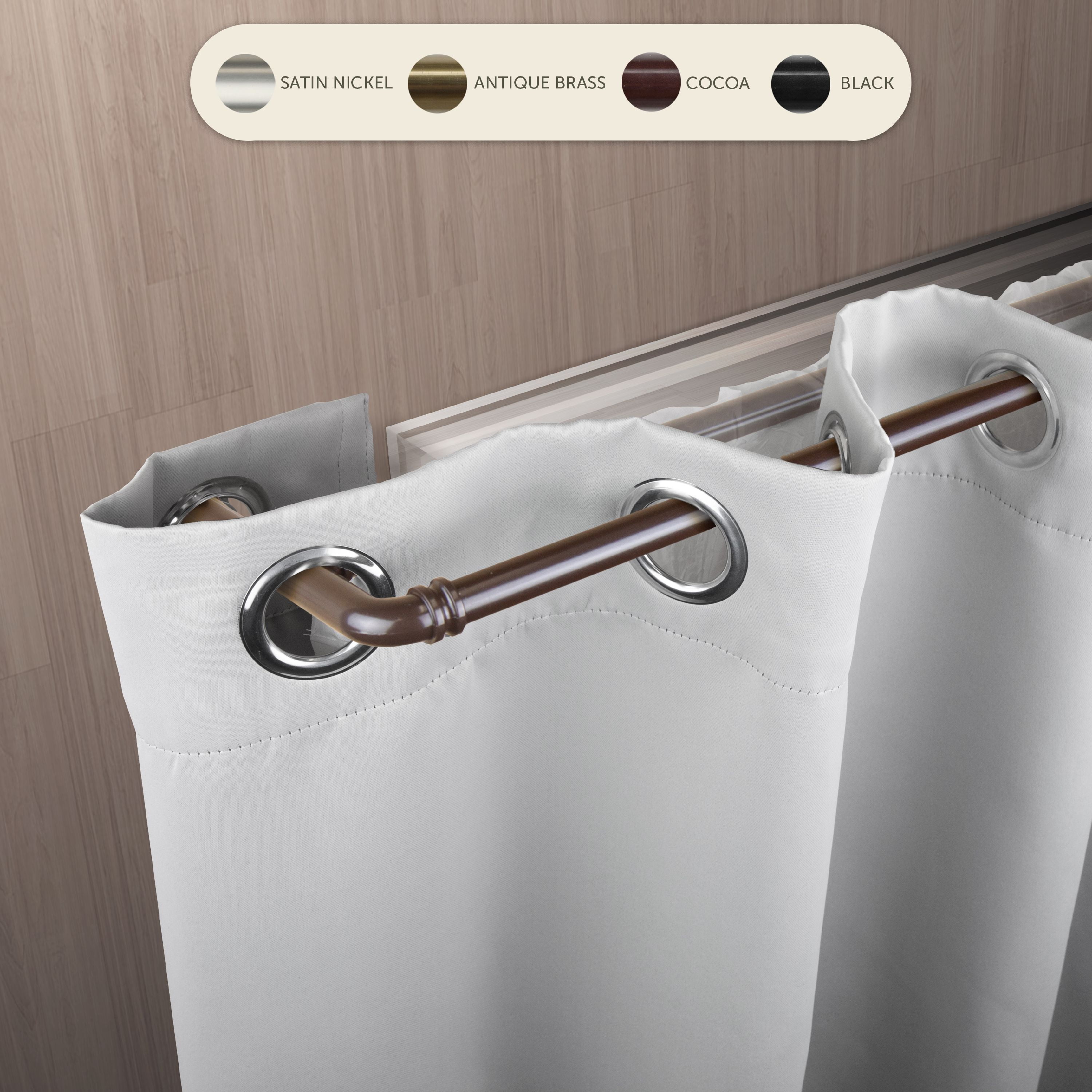 5/8" Double Blackout Curtain Rod/ Towel Bar 4884 inches Cocoa