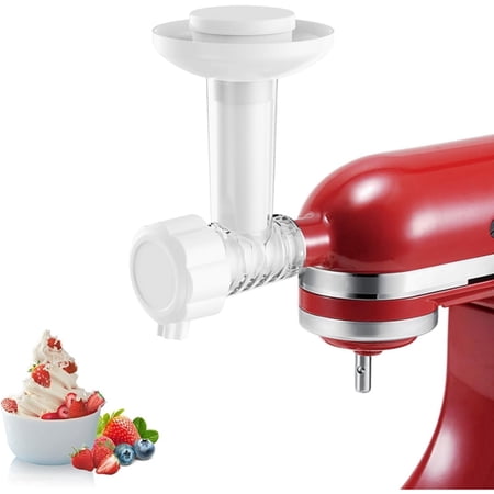 Cfweater Compatible with KitchenAid and Cuisinart Stand Mixer Ice Cream Maker Attachment, Frozen Fruit Soft Serve Machine, BPA-Free, Dishwasher Safe.