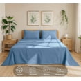 thumbnail image 3 of RUVANTI 100% Cotton Flannel Sheets Full Size - 4 Piece Warm, Soft & Breathable, Deep Pocket, Double Brushed Cozy All Season Bedding Set, Coronet Blue, 3 of 7