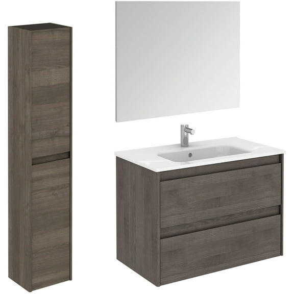 Ws Bath Collections Ambra 80 Pack 2 Ambra 32" Wall Mounted Single Basin Vanity Set - Wood