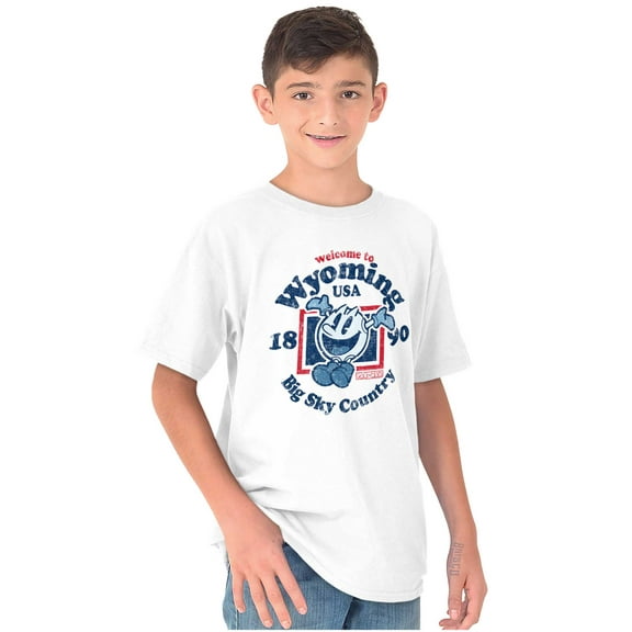 PACMAN Welcome to Wyoming State Crewneck T Shirts Boy Girl Teen Brisco Brands S