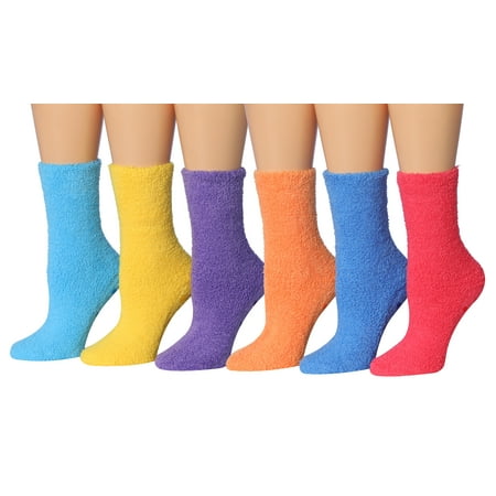

Colorfut Women s 3-Pairs Cozy Microfiber Anti-Skid Soft Colorful Patterned Fuzzy Crew Socks Slipper (with non-slip silicone grippers) FZ32-6