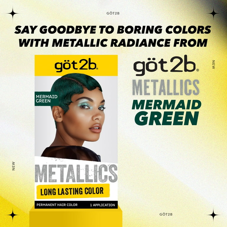 got2b Metallics Permanent Hair Color, Mermaid Green M77, Glow