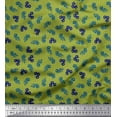 thumbnail image 1 of Soimoi Green Satin Silk Fabric Leaves & Floral Artistic Decor Fabric Printed Yard 42 Inch Wide, 1 of 1
