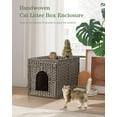 thumbnail image 7 of Litter Enclosure with  Litter Mat and Rattan  House, Supports Two Litter Boxes,  for  Room or  (Gray), 7 of 7