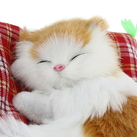 Meowing Plush Sleeping Cat With Sound Press To Meow Miaow Vivid Lifelike Soft Stuffed Cat Animal Meowing Plush Sleeping Cat With Sound Press To Meow Miaow Vivid Lifelike Soft Stuffed Cat Animal