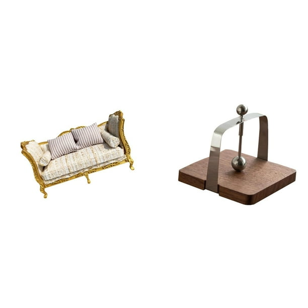 Sofá De Madera En Miniatura Y Dispensador De Pañuelos/porta Servilletas Para Casa De Muñecas, Juguetes DIY, Escena De La Vida Cotidiana, Cocina, Oficina, Mesa De Comedor, Decoración Del