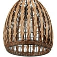 thumbnail image 2 of 1-Light Pendant Light, Brown Woven Rattan Shade, Adjustable Height, Black Hanging Cord, Kitchen Island, Pendant Light Fixture, Home Décor Lighting, Bulb Not Included, 2 of 5