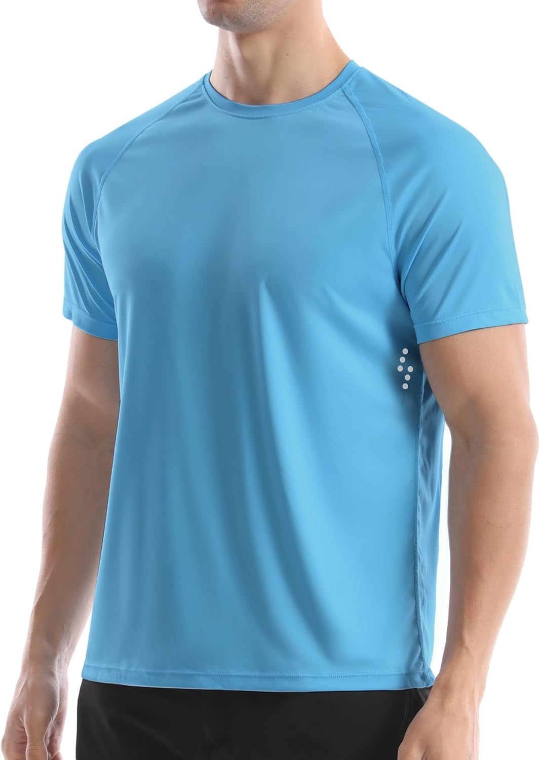 JJEAN-Men's UPF 50+ Swim Shirts, Sun Protection Short Sleeve Rash Guard, Quick Dry T-Shirt for Fishing and Surfing