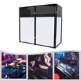thumbnail image 3 of Portable DJ Booth Table with Foldable Frame, DJ Event Facade Scrim, Black and White Panels, Adjustable Feet, Convenient Cable Hole for Neat Stage Setup, 3 of 7