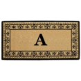 thumbnail image 1 of Nedia Home O2193A 22 x 36 Po Corinthienne Résistant Tapis de Porte en Fibre de Coco&44; Monogramme A - Noir, 1 of 1