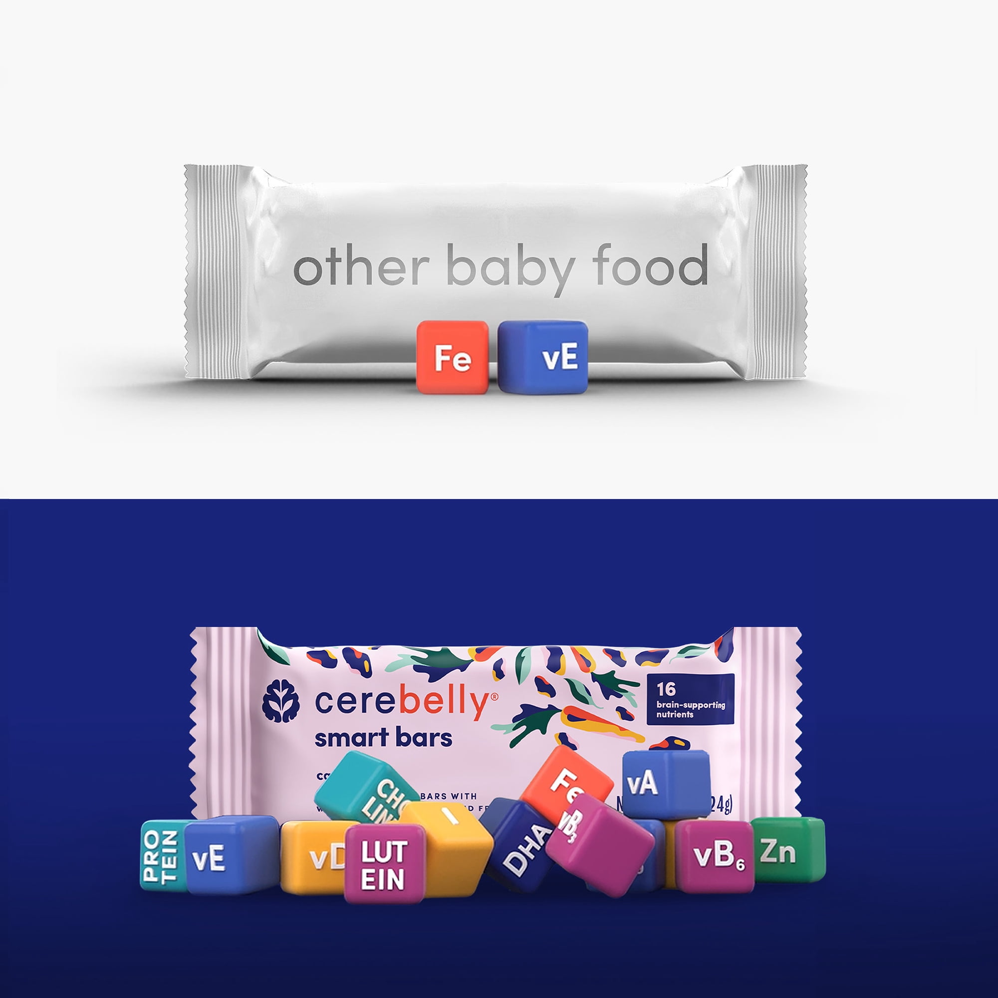 Cerebelly Organic Toddler Snack Bars, Carrot Date, 5 Count